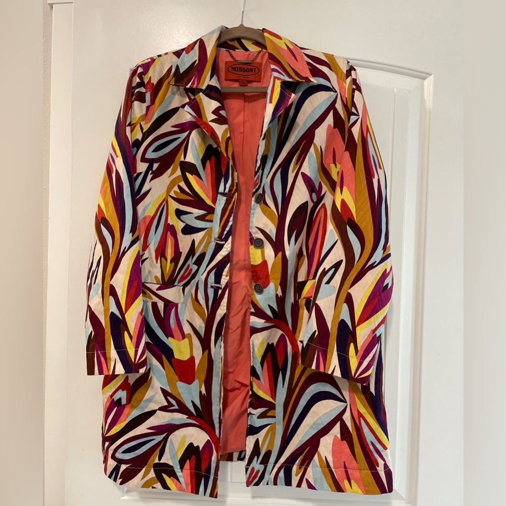 Missoni for Target Multi-Color Abstract Mid-Length Coat Jacket